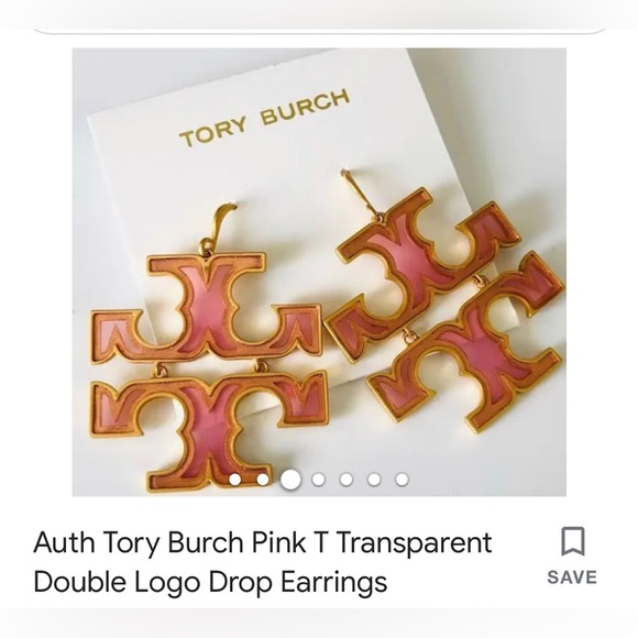 Tory Burch Jewelry - Tory Burch pink clear enamel earrings